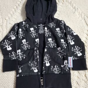 Rockstar Black Guitar Print Kids Hoodie